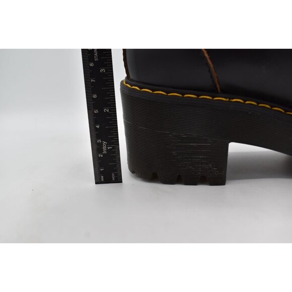 Dr Martens Women 10 Leona Lug Sole Platform Black Vintage Leather Derby Shoes - Picture 9 of 13